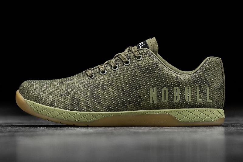 Men\'s Nobull Moss Camo Trainers Olive | SG V2185R